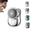 Mini Shaver Men 2023, Mini-Shave Portable Electric Shaver, Electric Razor for Men, Waterproof Powerful Storm Shave, Rechargeable Razor Easy One-Button Use (Silver) view 1