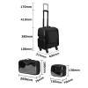 Cosmetic Trolley Case In Oxford FabricPortable Travel Makeup Train Case Beauty Box, For Hair Curler Brush Set And Cosmetics, Cosmetic Case With Castors, Rolling Makeup Case Black cosmetic case view 2