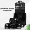 Cosmetic Trolley Case In Oxford FabricPortable Travel Makeup Train Case Beauty Box, For Hair Curler Brush Set And Cosmetics, Cosmetic Case With Castors, Rolling Makeup Case Black cosmetic case view 3