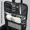 Cosmetic Trolley Case In Oxford FabricPortable Travel Makeup Train Case Beauty Box, For Hair Curler Brush Set And Cosmetics, Cosmetic Case With Castors, Rolling Makeup Case Black cosmetic case view 4