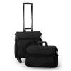 HJXGQJM Black Rolling Makeup Train Case Trolley Freelance Makeup Artist Cosmetic Organize Storage Travel Case with Wheels,Make-up Case in Oxford Fabric 2 in 1 Rolling Makeup Case Cosmetic case view 1