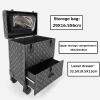 Rolling Makeup Case Travel Train Case With Wheels Cosmetic Trolley, Aluminium Make Up Case, Professional Make Up With Drawers,Black Travel Makeup Bag Cosmetic Case cosmetic case ( Color : Black ) view 2