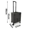 Rolling Makeup Case Travel Train Case With Wheels Cosmetic Trolley, Aluminium Make Up Case, Professional Make Up With Drawers,Black Travel Makeup Bag Cosmetic Case cosmetic case ( Color : Black ) view 3