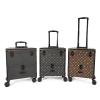 Rolling Makeup Case Travel Train Case With Wheels Cosmetic Trolley, Aluminium Make Up Case, Professional Make Up With Drawers,Black Travel Makeup Bag Cosmetic Case cosmetic case ( Color : Black ) view 4