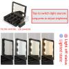 Cosmetic Case Portable Travel Makeup Train Case Beauty Box, Organizer Portable Artist Storage Bag, Professional Make-up Case With Intelligent LED Light Cosmetic Case With Mirror, Black cosmetic case view 2