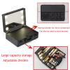 Cosmetic Case Portable Travel Makeup Train Case Beauty Box, Organizer Portable Artist Storage Bag, Professional Make-up Case With Intelligent LED Light Cosmetic Case With Mirror, Black cosmetic case view 3