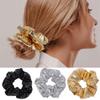 12 Pcs Faux Leather Jacket Cheer Hair Scrunchies For Thick Hair School Performance Scrunchy Sports Ponytail Holder Wrist for Girls Cosplay Show (Gold) view 2