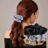 12 Pcs Faux Leather Jacket Cheer Hair Scrunchies For Thick Hair School Performance Scrunchy Sports Ponytail Holder Wrist for Girls Cosplay Show (Gold) view 4