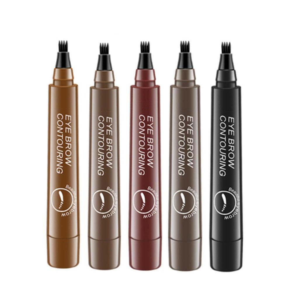 Eyebrow Contouring Pencil, Magical Precise Waterproof Brow Pen, 4 Tipped, 24 Hours Long Lasting Natural (5pcs)