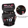 2 In 1 Oxford Cloth Rolling Makeup Case With Wheels Travel Cosmetic Cases Detachable Professional Rolling Trolley Makeup Travel Case Oxford Vanity Portable Makeup Artist Organizer Box Black cosmetic c view 3