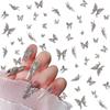 Eseres 50Pcs 3D Silver Butterfly Nail Charms for Nail Designs Y2K Nails Art Decoration DIY Crafts view 1