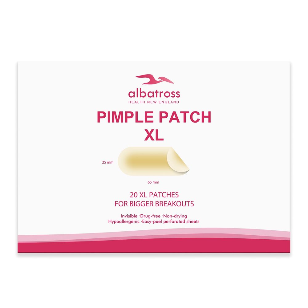 Albatross Health New England Large Acne Pimple Patches for Face (20 Counts), Spot Dots Cover, Hydrocolloid Stickers, Zit Blemish Patch