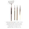 Lash Mirror Tweezers Set, 4PCS Eyelash Extension Tweezers Mirror Set Stainless Steel Universal Rotatable Anti Slip Handle Eyelash Tool Eyelash Art Tool Kit for Lash view 4
