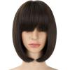 12Inch Short Bob Wigs with Bangs Straight Bob Wigs for Women Synthetic Short Bob Wigs Heat Resistant Fiber Wigs for Daily Party Cosplay(12 Inch) view 2