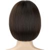 12Inch Short Bob Wigs with Bangs Straight Bob Wigs for Women Synthetic Short Bob Wigs Heat Resistant Fiber Wigs for Daily Party Cosplay(12 Inch) view 4