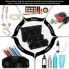 Huhumy 3 Pcs Makeup Bag Set for Women Corduroy Cosmetic Pouch Aesthetic Smile Travel Toiletry Bag Cute Purse Pouch Pencil Case Makeup Brushes Storage Organizer for Christmas(Black,Smile Face) view 4