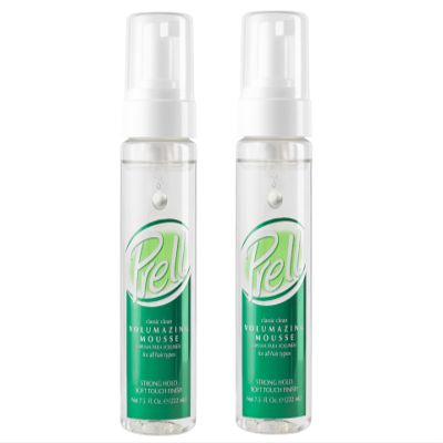 Prell Volumazing Mousse  Strong Hold, Soft Touch Volumizing Mousse for All Hair Types | 7.5 fl oz | Pack of 2