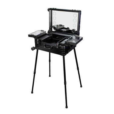 ESRADA Rolling Makeup Case Professional Makeup Artist Train Case Trolley Travel Cosmetic Brush Holder Organizer Extra Large Capacity black-22 inches