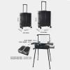 ESRADA Rolling Makeup Case Professional Makeup Artist Train Case Trolley Travel Cosmetic Brush Holder Organizer Extra Large Capacity black-22 inches view 2