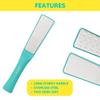 Onyx Professional 2 Faced Foot File & Polisher, Foot Callus Remover & Foot Sander, Wet & Dry Feet Scrubber for Smooth & Soft Feet, Stainless Steel Pedicure Tools, Pack of 1 view 2