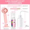 Buqikma Lash Cleaning Kit - Lash Shampoo Kit Eyelash Extension Cleanser for Extensions 60ML with Rechargeable Handheld Lash Fan Dryer Mascara Brush Rinse Bottle Makeup Cleansing Foam for Lash Care view 4