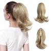 Hair Chignon for Women 12inches Women Medium Long Hair Slightly Warped Ponytail Claw Clip Style Ponytail Hair Extension Wig Curly Hair Bun Messy Bun Hair Piece ( Color : Pale Ash Blonde , Size : 12 in view 1