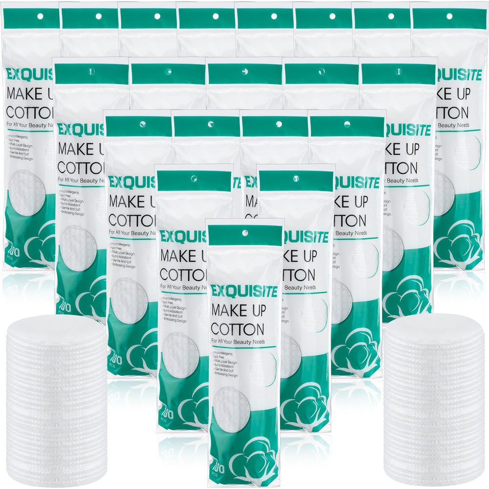 Maxcheck 2000 Pcs Cotton Rounds Bulk Exfoliating Rounds for Face Makeup Remover Cotton Facial Pads for Face Makeup Removal Toner Pads