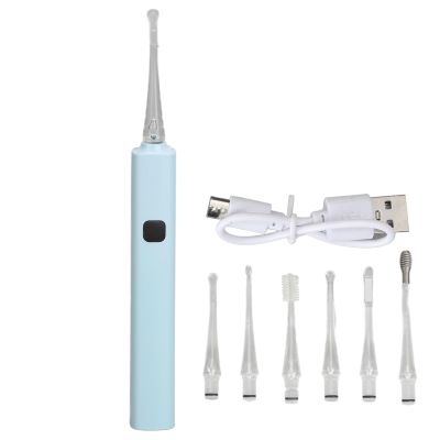 Sonew 6Pcs Ear Cleaning Tool, USB Rechargeable LED Light Ear Pick Ear Wax Cleaner Earwax Removal Kit for Children