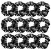 12 Pcs Shiny Soccer Hair Scrunchies Cheer Soccer Uniforms Scrunchie School Performance/Sports/Practice/Party/Gymnastics Scrunchie Ponytail Holder Wrist for Girls Cosplay Show (Black) view 1
