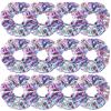 12 Pcs Shiny Mermaid Dance Cheer Hair Scrunchies For Thick Hair School Performance/Sports/Practice/Party/Gymnastics Metallic Scrunchie Ponytail Holder Wrist for Girls Cosplay Show (Pink Colour) view 1