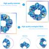 12 Pcs Shiny Mermaid Dance Cheer Hair Scrunchies For Thick Hair School Performance/Sports/Practice/Party/Gymnastics Metallic Scrunchie Ponytail Holder Wrist for Girls Cosplay Show (Pink Colour) view 3