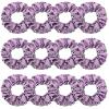 12 Pcs Shiny Soccer Hair Scrunchies Cheer Soccer Uniforms Scrunchie School Performance/Sports/Practice/Party/Gymnastics Scrunchie Ponytail Holder Wrist for Girls Cosplay Show (Purple) view 1