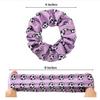 12 Pcs Shiny Soccer Hair Scrunchies Cheer Soccer Uniforms Scrunchie School Performance/Sports/Practice/Party/Gymnastics Scrunchie Ponytail Holder Wrist for Girls Cosplay Show (Purple) view 3