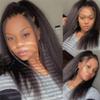 Wjnvfioo Straight Lace Front Wig Remy Human Hair Wigs For Women Natural Glueless Transparent Lace Free Part Kinky Straight view 4