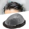 Mens Toupee Hair System For Men 0.06mm Super Thin Skin V-looped Mens Hair Replacement System Natural Hairline Toupee For Men Poly Skin8"X10"#210 Darkest Brown with 10%gray hair-90% Light density view 1