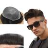F M FACE MIRACLE NEW YORK Mens Toupee Hair System For Men 0.06mm Super Thin Skin V-looped Mens Hair Replacement System Natural Hairline Toupee For Men Poly Skin6 X8#2 Darkest Brown-100% density view 1