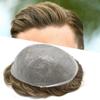 Mens Toupee Hair System For Men 0.06mm Super Thin Skin V-looped Mens Hair Replacement System Natural Hairline Toupee For Men Poly Skin8"X10"#1750 Dark Ash Blonde with 50%gray hair-90% Light density view 1