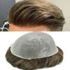 Mens Toupee Hair System For Men 0.06mm Super Thin Skin V-looped Mens Hair Replacement System Natural Hairline Toupee For Men Poly Skin8"X10"#710 Very Light Brown with 10%gray hair-90% Light density view 1