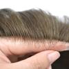 Mens Toupee Hair System For Men 0.06mm Super Thin Skin V-looped Mens Hair Replacement System Natural Hairline Toupee For Men Poly Skin8"X10"#620 Light Brown with 20%gray hair-90% Light density view 3