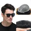 F M FACE MIRACLE NEW YORK Mens Toupee Hair System For Men 0.06mm Super Thin Skin V-looped Mens Hair Replacement System Natural Hairline Toupee For Men Poly Skin8 X10#1B Off Black-100% density view 1