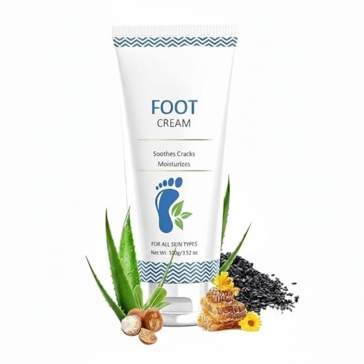 Natural Foot Cream for men & women Repair Rough and Cracked Heel with Neem Seed Oil, Clove Leaf Oil and Menthol Keeps Skin Hydrated, Supple and Smooth, 100gm