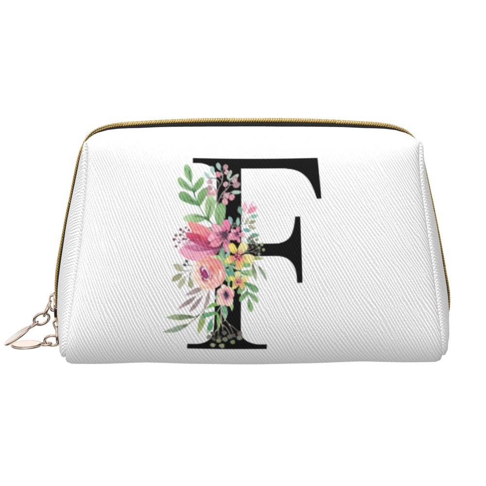 GYJVYH Initial Makeup Bag - Personalized Makeup Bag - Monogrammed Cosmetic Bag - Portable Travel Stuff Bag - for Wedding Graduation Christmas Birthday Gifts Teacher Gifts BFF Friends Bridesmaids