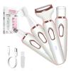 Layhou 4-IN-1 Women's Electric Hair Remover Rechargeable Body Hair Removal Tool Set Nose Hair Lip Hair Eyebrow Trimmer Face Body Hair Grooming Set for Women view 1