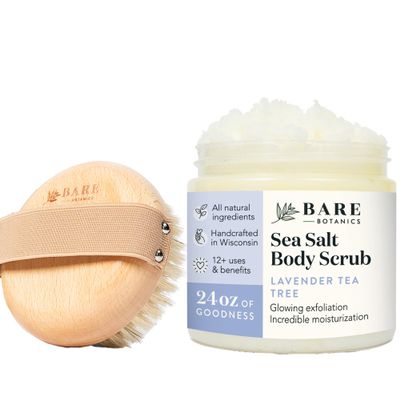 Bare Botanics Palm Dry Brush + Lavender Tea Tree Body Salt Scrub