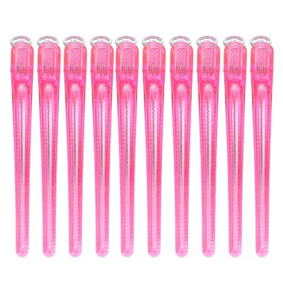 10pcs Duckbill Hair Clip, NonSlip Portable Salon Styling Sectioning Clips, High Temperature Resistant Hairdressing Tool with Serrations for Stable Hair Clamping (Rose Red), Wholesale Business