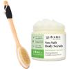 Bare Botanics Long Handle Back Brush + Bergamot Mint Body Salt Scrub view 1