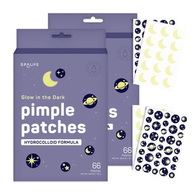 SpaLife Beauty Glow in the Dark Pimple Patches Hydrocolloid Formula for Acne, Spots, Redness, and Oiliness 132 Assorted Acne Patches Spot Treatment - zit Patches