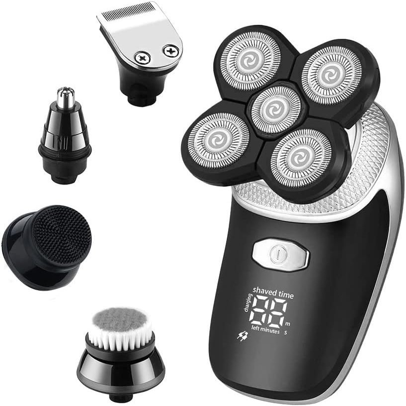 PATINS Electric Razor for Men's, Electric Shaver 5 In1 Wet Dry Shaving Machine for Men Professional Set Rechargeable Electric Razor Beard Facial Grooming Kit
