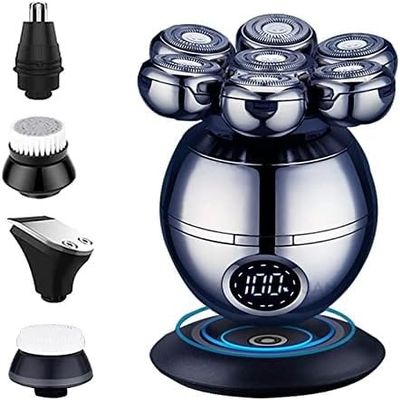 PATINS Electric Razor for Men's, 7D Electric Shaver for Men Independently 7 Cutter Floating Head Waterproof Electric Razor Multifunction Trimmer with LCD Display