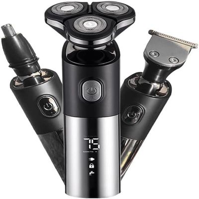 PATINS Electric Razor for Men's, 3 Head Electric Shaver for Men 3D Electric Razor Waterproof Beard Trimmer Cutter for Men Shaving Machine Recharge LED Display